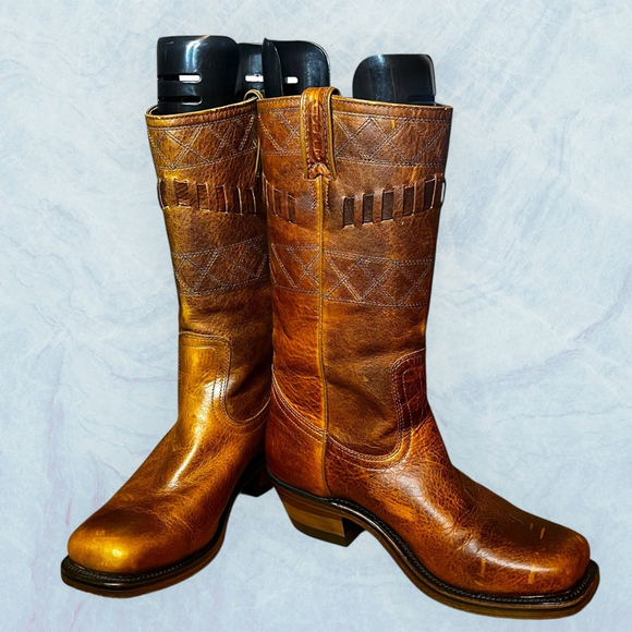 Boulet Shoes - Boulet Vagabond 8674 Cowboy Boots Men’s 7D/Women’s 9 Hillbilly Golden Distress